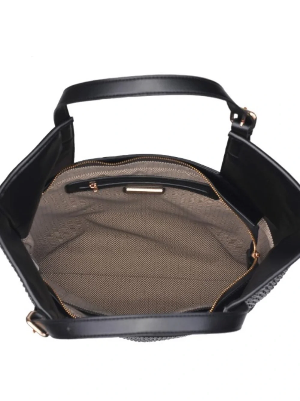 Urban Expressions Aiden Woven large black tote purse - Picture 3 of 12